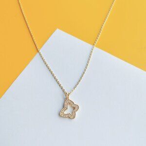 Emilie Gold White Crystal Necklace by Alicia Bonnie